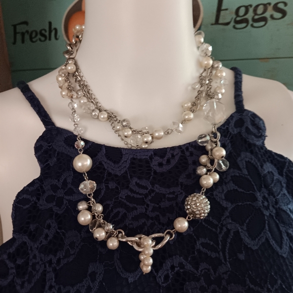 Necklace/Belt Silver and pearls - Picture 2 of 4